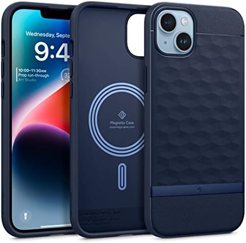 Caseology Parallax Mag Case [מגנט מובנה] מיועד למגספה תואם לאייפון 14 מארז 5G עם אייפון 13 - חצות כחול